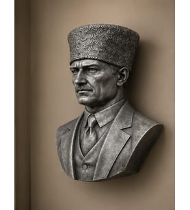 ATATÜRK Duvar Büstü Duvar Heykeli Dekoratif Asma Duvar Heykelleri 25 CM M2