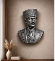 ATATÜRK Duvar Büstü Duvar Heykeli Dekoratif Asma Duvar Heykelleri 25 CM M2