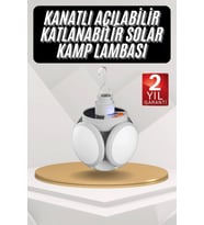 Kamp Lambası Güneş Enerjili Solar 5 Kanatlı Katlanır Lamba Karavan