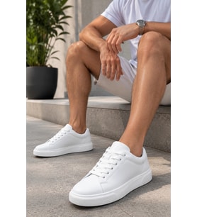 Laviathan Erkek Günlük Bağcıklı Spor Ayakkabı Sneaker Rahat ve Şık Tasarım - Beyaz