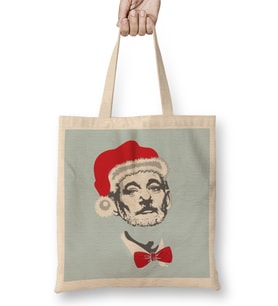 Yılbaşı Yeni Yıl Konseptli Murray Christmas Bez Çanta Uzun Saplı