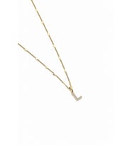 Xuping Gold Renkli, Zirkon Taşlı L Harfi Kolyesi - 45 cm (Anti-Alerjik)
