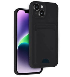 iPhone 14 Kılıf Kelvin Kartvizitli Silikon - Siyah