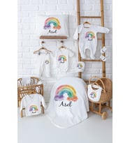 Pia Baby Premium Yenidoğan Kız Bebek Hediyesi 11 Parça İsme Özel Set 5016-00 (Ekru)
