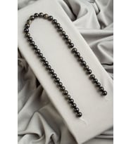 Gold Obsidyen Doğal Taş Parlak Siyah Küre Kesim 8mm Dizi [AA]