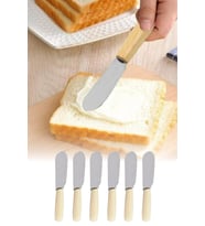 6 Adet Ahşap Saplı Mini Kahvaltı Bıçağı Yağ Sos Reçel Sürme Bıçağı