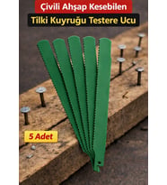Tilki Kuyruğu Testere Bıçağı Çivili Ahşap İçin 5 Adet (Yeşil)