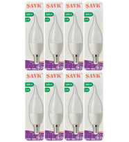 (8 Adet) Şavk 5,5W (37W) Beyaz Işık (6500K) E14 Duylu (İnce Duy) Led Kıvrık Ampul