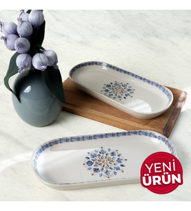 Keramika Sapphire Noyan Kayık Tabak 26 Cm 2 Adet 22745 (Çok Renkli)