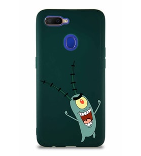 Oppo AX7 Soft Premier Kapak Plankton Tasarımlı Silikon Kılıf - Yeşil (Şeffaf)
