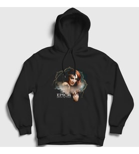 Presmono Unisex Siyah Simone Simons Epica Kapüşonlu Sweatshirt 145778tt