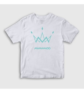 Presmono Unisex Çocuk Beyaz Logo V2 K-Pop Mamamoo T-Shirt 273917tt (Beyaz)