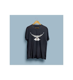 Oversize Güvercin Tasarım Unisex T-shirt