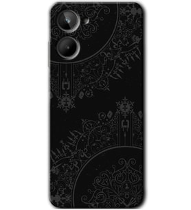 Realme 10 4G Kılıf HD Desen Baskılı Kılıf - Siyah Mandala