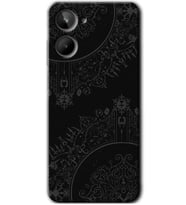 Realme 10 4G Kılıf HD Desen Baskılı Kılıf - Siyah Mandala