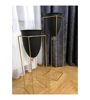2'li Metal Ayaklı Saksı Çiçeklik -s100