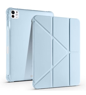 Apple iPad Pro 11 2025 M5 Uyumlu Kılıf Zore Tri Folding Kalem Bölmeli Standlı Kılıf (Mavi)