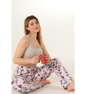 Doremi Bayan Çiçek Desenli Pijama Altı