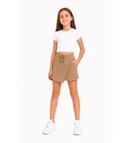 Füme Kız Çocuk Beli Lastikli Basic Okul Şort Etek 24742