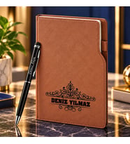 BK Gift Kişiye Özel 374 Termo Deri Tarihli Ajanda & Siyah Touch Pen Tükenmez Kalem-13