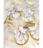 10 Adet Süslemeli Halka Şekerleme Nikah Nişan Söz Düğün Hediyeliği