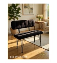 MDF 38x89 cm Eco Sırtlı Puf & Bench Bank Siyah