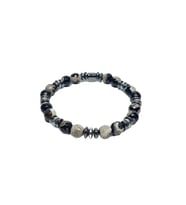 JTSS26BLK1852 AKİK HEMATİT DOĞALTAŞ SİYAH 8 MM GARANTİLİ ESNEK JANTİ BİLEKLİK
