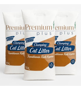 Plus Doğal Bentonit Kedi Kumu Aktif Karbonlu 10 LT x 3 Paket, Topaklanan, Kokusuz,%99,5 Tozsuz, Yüksek Emicilik Gücüne Sahip Kedi Kumu (3 LÜ PAKET - 30LT)