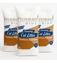 Plus Doğal Bentonit Kedi Kumu Aktif Karbonlu 10 LT x 3 Paket, Topaklanan, Kokusuz,%99,5 Tozsuz, Yüksek Emicilik Gücüne Sahip Kedi Kumu (3 LÜ PAKET - 30LT)