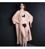PAREDORA Yavruağzı Tül Dantel Kimono Pareo