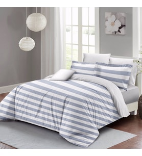 MonoHome Soft Strip Luxury Çift Kişilik Pamuk Saten Nevresim Takımı (Çok Renkli)