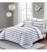 MonoHome Soft Strip Luxury Çift Kişilik Pamuk Saten Nevresim Takımı (Çok Renkli)