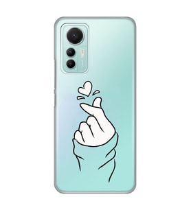 Xiaomi Mi 12 Lite Uyumlu Kalp Desenli Şeffaf Telefon Kılıfı