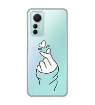 Xiaomi Mi 12 Lite Uyumlu Kalp Desenli Şeffaf Telefon Kılıfı