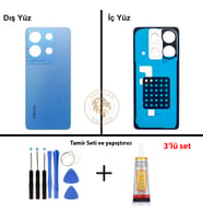 Infinix Note 30 Mavi Uyumlu Arka Kapak + Yapıştırıcı ve Vida Seti Arka Cam Batarya Pil Kapağı