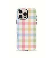 iPhone 16 Pro Max Vorian Çift Katmanlı Kılıf Pastel Gingham