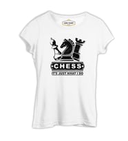 Satranç - Just Play Beyaz Kadın Tshirt