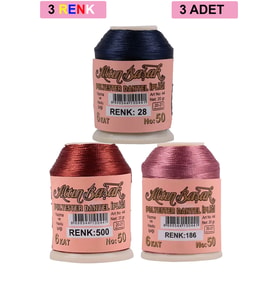 3 Adet Altınbaşak Oya ve Dantel İpi 20 gr - Royaleks - No: 500 - 186 - 028
