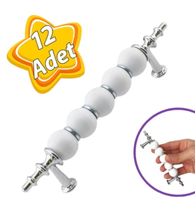 12 Adet İnci Kulp 96 mm Krom Mutfak Kulpu Çekmece Dolap Kapak Kulbu Metal Mobilya Dolabı Kulpları (Altın)