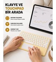 Bluetooth Klavye – Kablosuz, Sessiz Tuşlu, Android iOS Windows Uyumlu, Kompakt Taşınabilir Tasarım