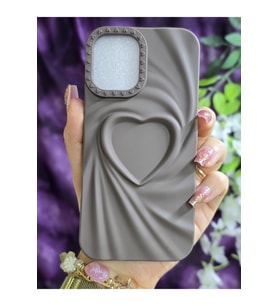 Iphone 16 Uyumlu 3D Kalpli Kahverengi Silikon Kılıf