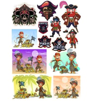 Korsanlar Sticker Set-2 13 Parça Telefon, Tablet, Defter, Laptop Sticker
