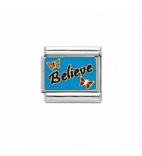 CM Jewelry Believe Yazılı İtalyan Bileklik Charm