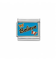 CM Jewelry Believe Yazılı İtalyan Bileklik Charm