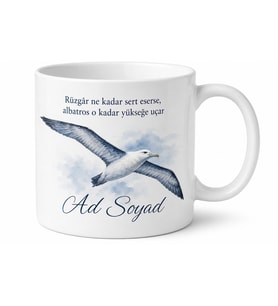 Albatros Temalı Baskılı Kupa Bardak Hediye Özel Tasarım Porselen Mug