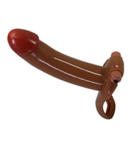 Lilitu Shop 17,1 cm Titreşimli Belden Bağlamalı İçi Boş 4,5 cm Dolgulu Strapon Dildo - Bradden