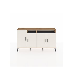 Arges Konsol 6 Raflı 4 Kapaklı 176x30x99 Çam-Aytaşı/Antrasit