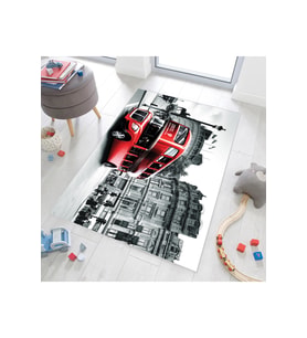 Rovigo Home Dijital Baskı Yıkanabilir Kaymaz Taban Çocuk Halısı RVG4085-SD200 (Gri)