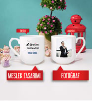 Öğretim Görevlisi Kupa Bardak Oval Fotoğraflı