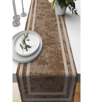 Vizon Çerçeveli Desen Premium Masa Örtüsü Runner RNR519